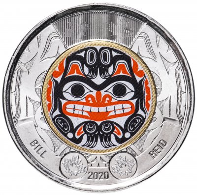 купить Канада 2 доллара (dollar) 2020 "100 лет со дня рождения Билла Рида" (цветная)
