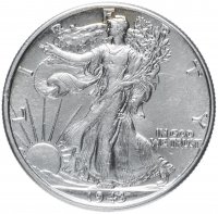 купить США 50 центов (1/2 доллара, half dollar) 1943 Walking Liberty Half Dollar Без отметки монетного двора
