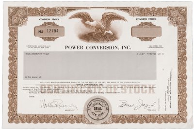купить США Акция POWER CONVERSION INC 1970