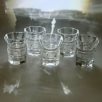 купить Набор из 5-ти стопок "Мария", автор З. Ф. Чумакова, хрусталь, алмазная грань, пресс, матирование, Дятьковский хрустальный завод, Россия, 1990-2010 гг.