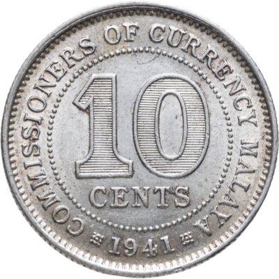 купить Малайя 10 центов (cents) 1941