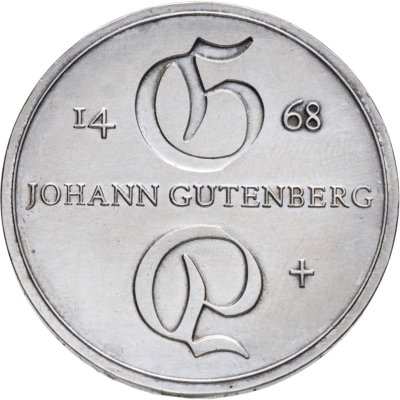 купить Германия (ГДР) 10 марок 1968 "500 лет со дня смерти Иоганна Гутенберга"
