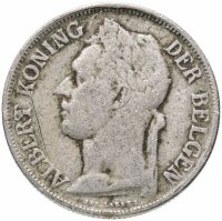 купить Бельгийское Конго 1 франк (franc) 1921 Надпись на голландском - 'ALBERT KONING DER BELGEN'