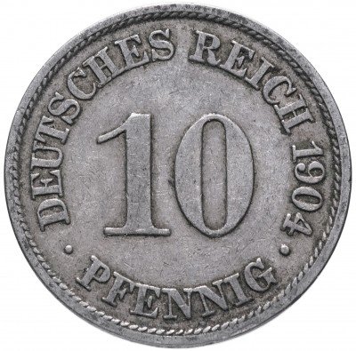 купить Германия 10 рейх пфеннигов 1904 "А"