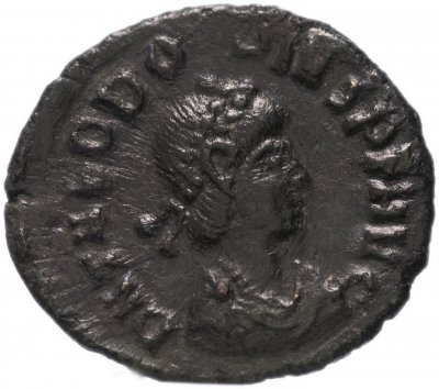 купить Римская Империя Феодосий I 379-395 гг 4 денария (реверс: легенда обрамлена венком)