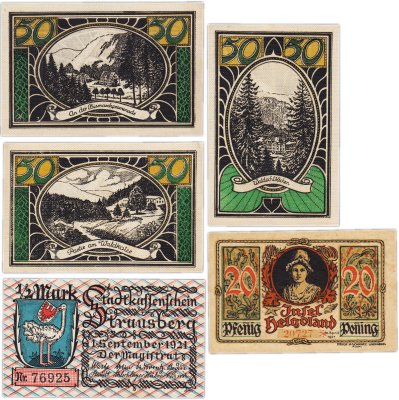 купить Германия (разные земли) набор из 5 нотгельдов 1920-1923