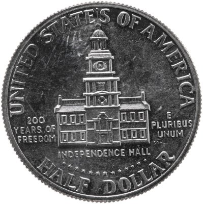купить США 50 центов (1/2 доллара, half dollar) 1976 "200 лет независимости США" знак монетного двора "S" - Сан-Франциско