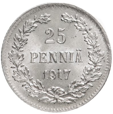 купить 25 пенни (pennia) 1917 S гербовый орел с коронами