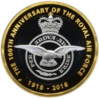 Купить Великобритания 2 фунта 2018 "100 лет Королевским ВВС - Знак столетие ВВС", в футляре с сертификатом