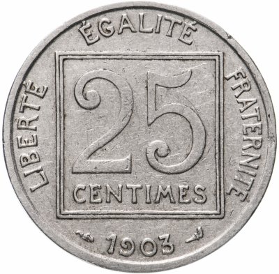 купить Франция 25 сантимов (centimes) 1903