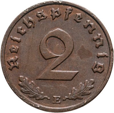 купить Германия (Третий Рейх) 2 рейхспфеннига "E" 1939