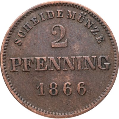 купить Германия, Бавария 2 пфеннига 1866