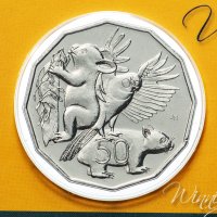 купить Австралия 50 центов (cents) 2004 Австралийская фауна - Лорикет, коала и вомбат в буклете