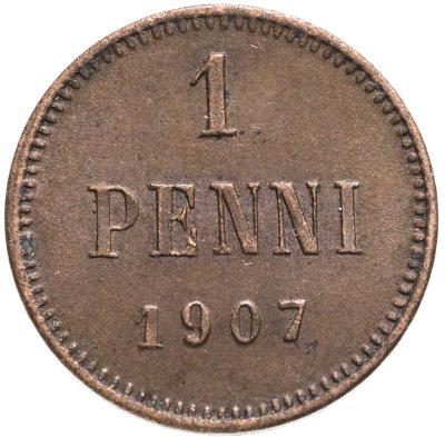 купить 1 пенни (penny) 1907, монета для Финляндии