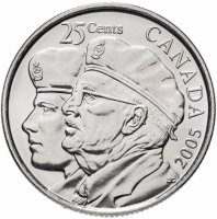 Купить Канада 25 центов (cents) 2005 "Год Ветеранов"