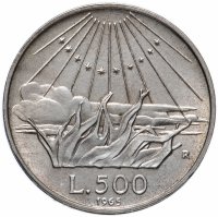 Купить Италия 500 лир 1965 "700-летие со дня рождения Данте Алигьери"