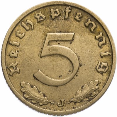 купить Германия (Третий Рейх) 5 рейхспфеннигов 1938 "J"