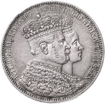 купить Пруссия 1 союзный талер (vereinstaler) 1861 Коронация Вильгельма I и Августы