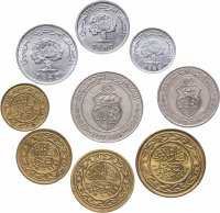 купить Тунис, набор из 9 монет 1960-2007