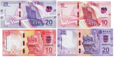 купить Макао набор из 4 банкнот 10 и 20 патак 2020
