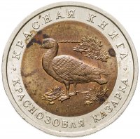 купить 10 рублей 1992 ЛМД краснозобая казарка