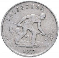 купить Люксембург 1 франк (franc) 1952-1964, случайная дата