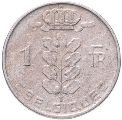 купить Бельгия 1 франк (franc) 1968 надпись на французском - "BELGIQUE"