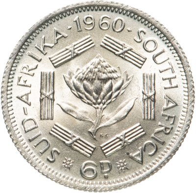 купить ЮАР 6 пенсов (pence) 1960