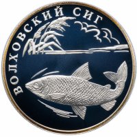 купить 1 рубль 2005 СПМД Proof "Красная книга: волховский сиг"