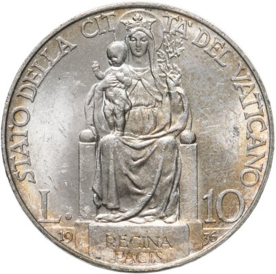 купить Ватикан 10 лир (lire) 1936