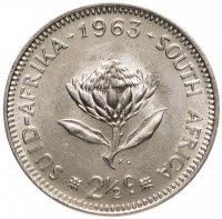 купить ЮАР 2 1/2 цента (cent) 1963