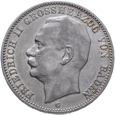 купить Германская Империя (Баден) 3 марки 1909 "G"