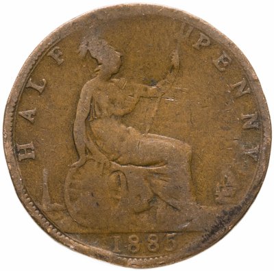 купить Великобритания 1/2 пенни (penny) 1885