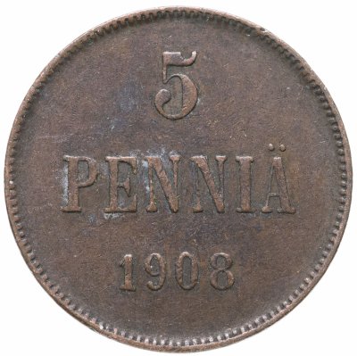купить 5 пенни (pennia) 1908 Финляндия