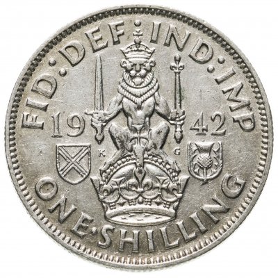 купить Великобритания 1 шиллинг (shilling) 1942 Шотландский шиллинг - лев, сидящий на короне