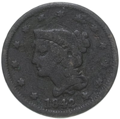 купить США 1 цент 1842 Liberty Head Cent