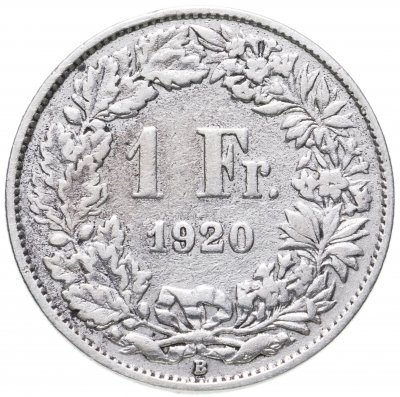 купить Швейцария 1 франк (franc) 1920