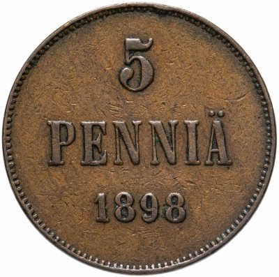 купить 5 пенни 1898, монета для Финляндии