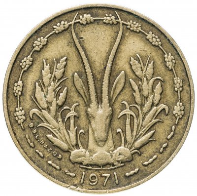 купить Западная Африка 10 франков 1971