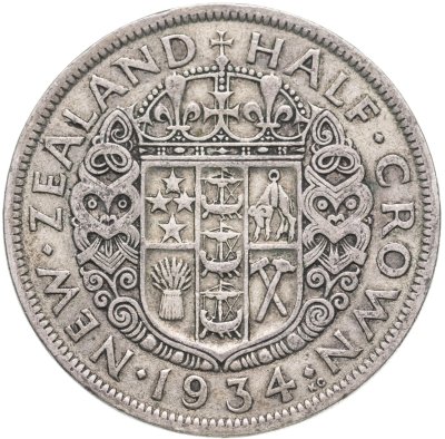 купить Новая Зеландия 1/2 кроны (crown) 1934