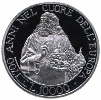 Купить Сан-Марино 10000 лир (lire) 2000 "1700 лет республике" (в коробке)