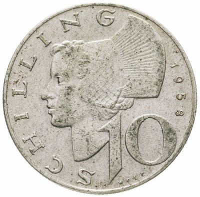купить Австрия 10 шиллингов (shillings) 1958