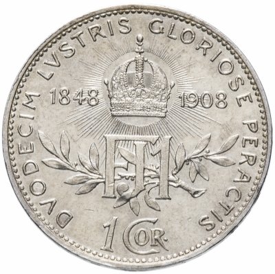 купить Австро-Венгрия 1 крона (corona) 1908 "60 лет правления Франца Иосифа", монета для Австрии