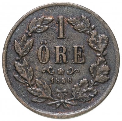 купить Швеция 1 эре (ore) 1858 Буквы L.A под бюстом
