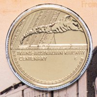 Купить Австралия 1 доллар (dollar) 2017 C "100 лет Транс-Австралийской железной дороге" (в конверте, с маркой)