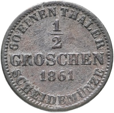 купить Германия, Королевство Ганновер 1/2 гроша 1861