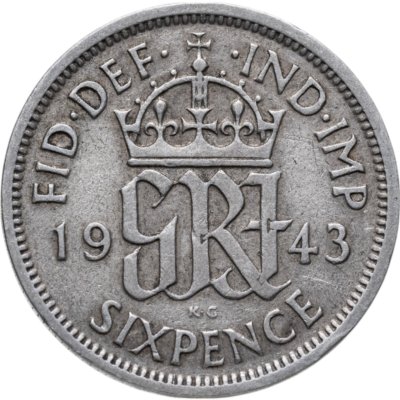 купить Великобритания 6 пенсов (pence) 1943