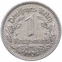 купить Германия (Третий рейх) 1 рейхсмарка (reichsmark) 1934 "А"