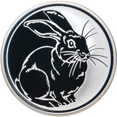 купить 3 рубля 2011 ММД Proof "Лунный календарь - год кролика"