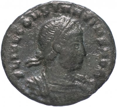 купить Римская Империя Констанций II 324–361 гг фоллис (реверс: два воина стоят лицом друг к другу, между ними два штандарта)